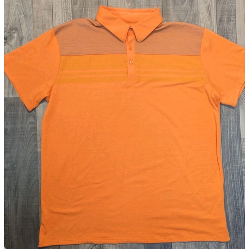 Mountain Hardware Mens XL Shirt Polo‎ Orange Striped Short Sleeve Outdoor - Picture 4 of 11